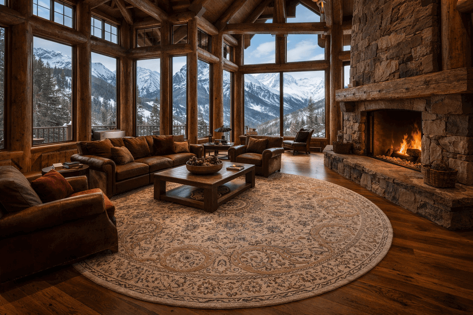 Traditional round rug